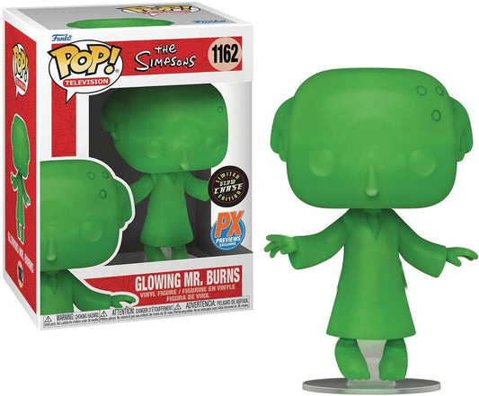 POP The Simpsons: Glowing Mr. Burns (PX Previews Exclusive) Green Chase Funko Vinyl Figure (Bundled with Compatible Box Protector Case)