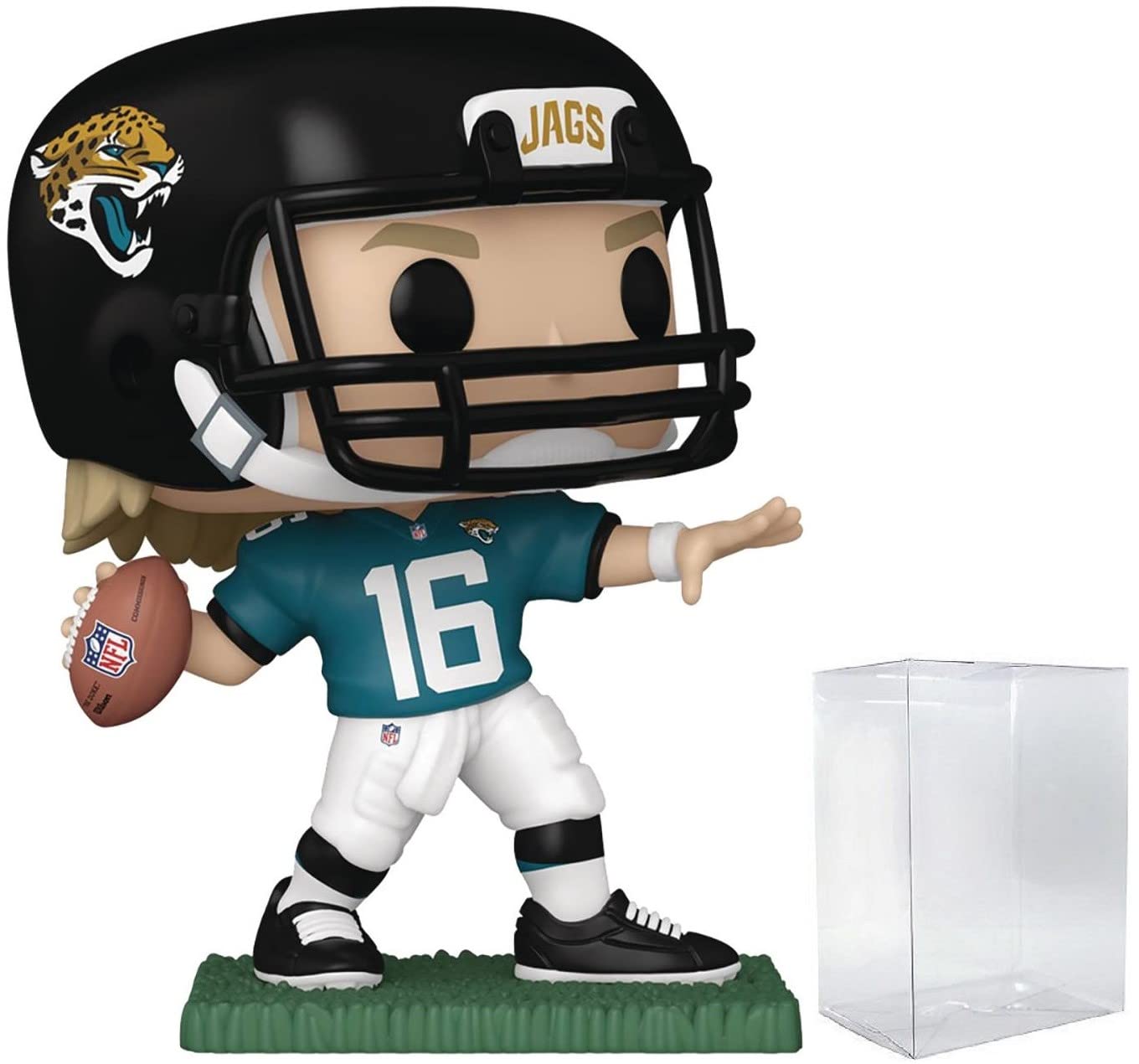 POP Football: Jaguars - Trevor Lawrence Funko Vinyl Figure (Bundled with Compatible Box Protector Case), Multicolor, 3.75 inches