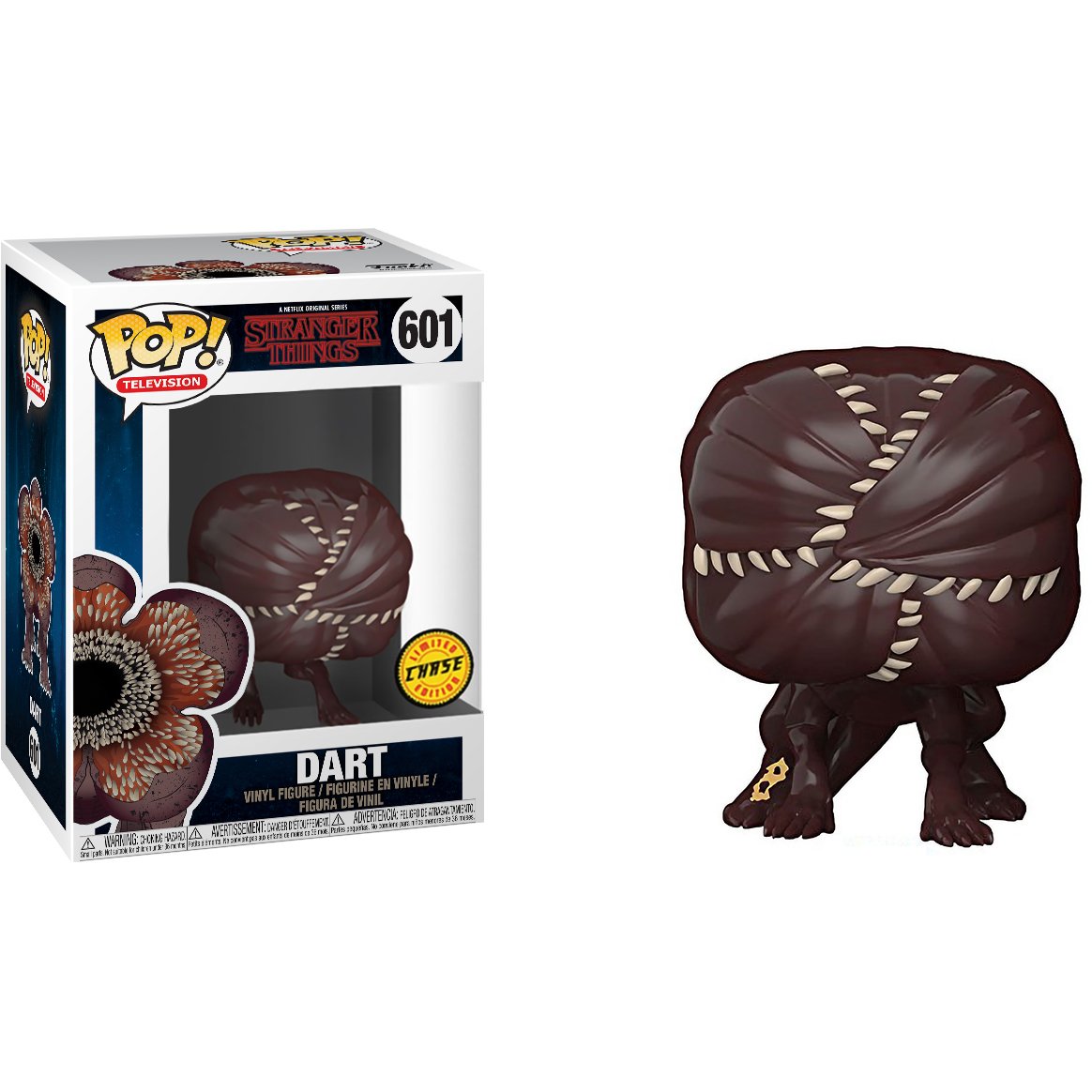 Funko Dart Demodog (Chase Edition): Stranger Things x POP! TV Vinyl Figure & 1 POP! Compatible PET Plastic Graphical Protector Bundle [#601 / 28632 - B]