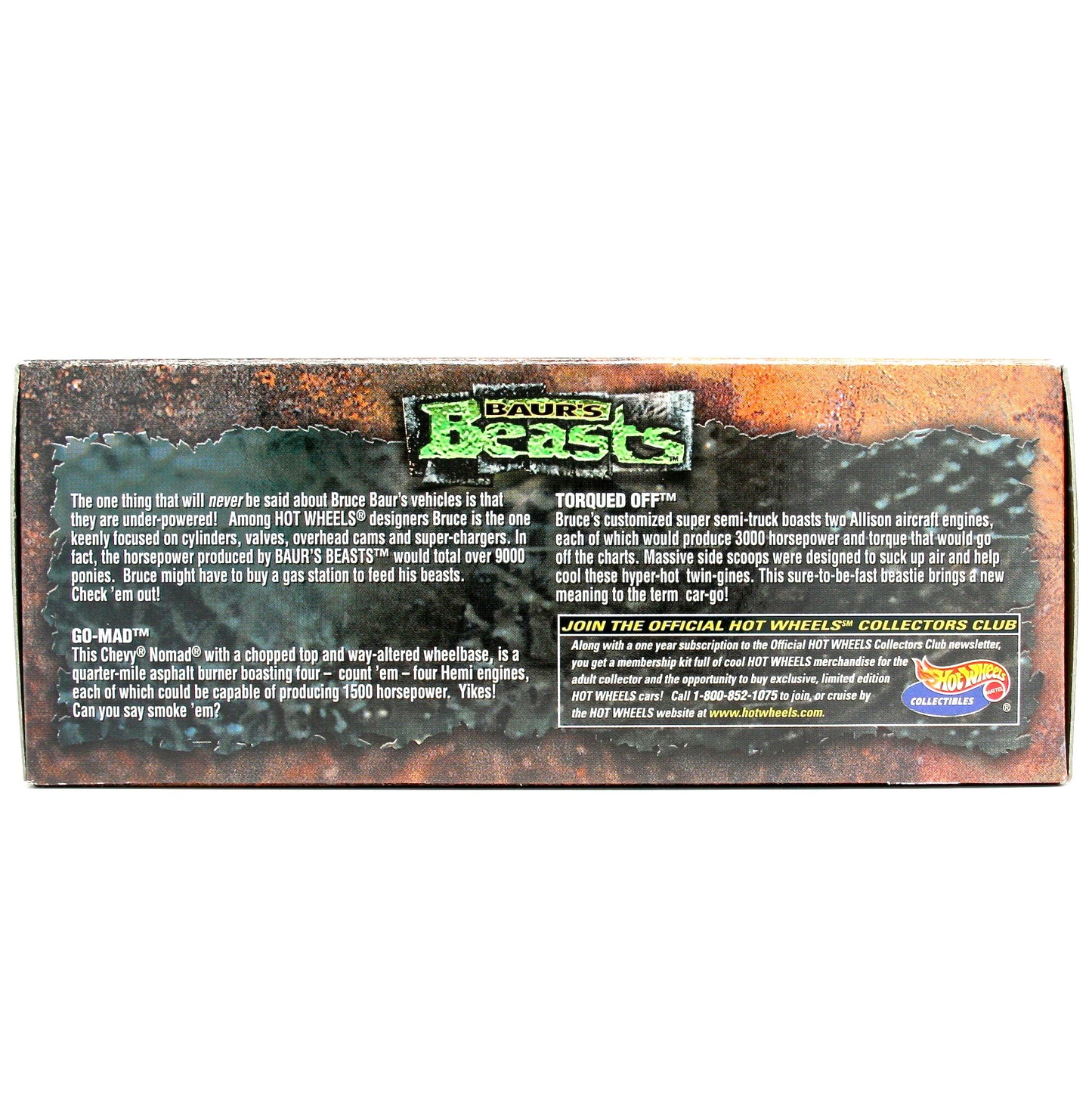 GO-MAD (Chevy Nomad) & TORQUED OFF (Custom Semi-Truck) * Limited Edition * Hot Wheels 1999 Baur's Beasts 1:64 Scale 2-Car Custom Vehicle Box Set