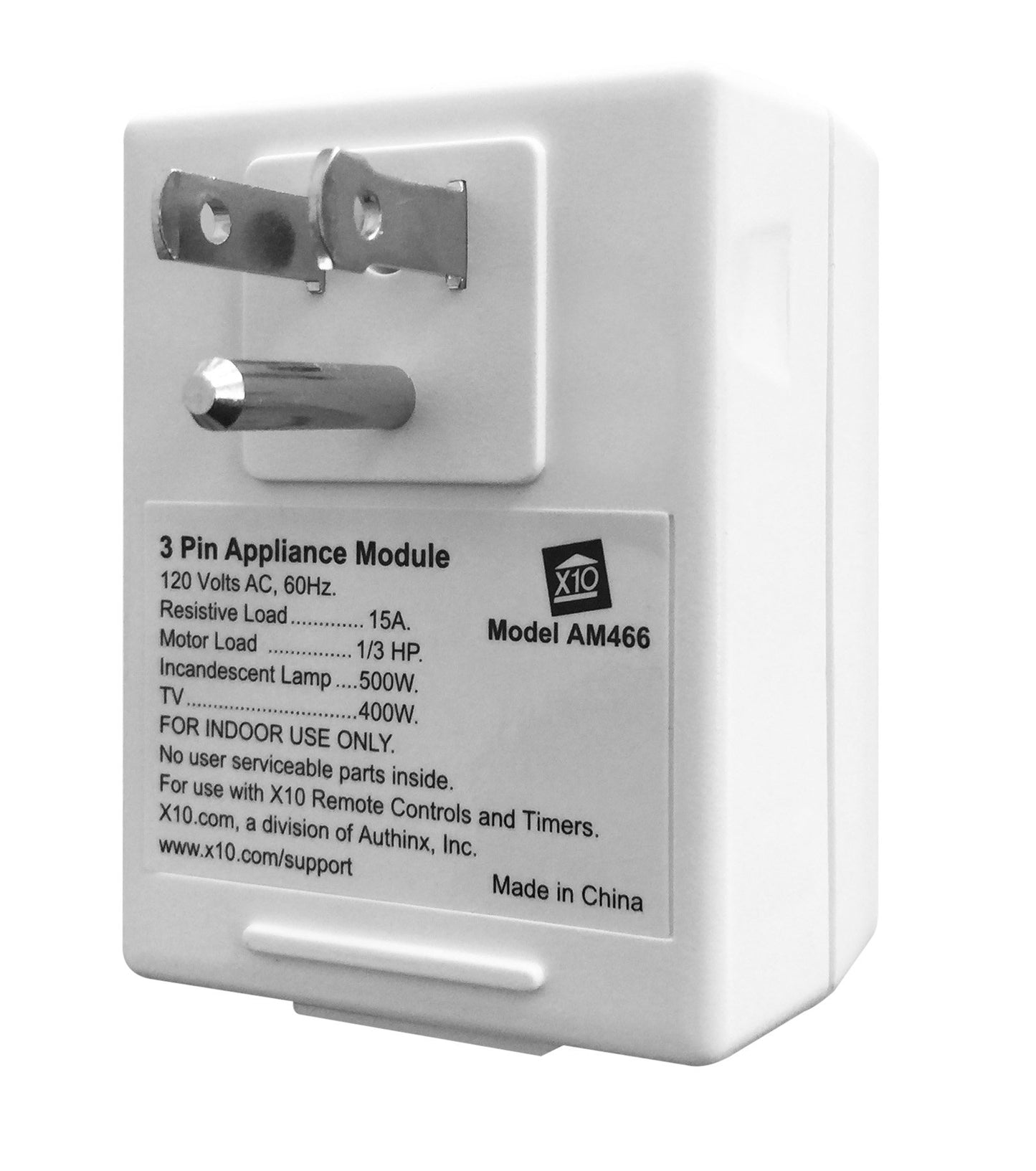 X10 3 Pin Plug in Appliance Module AM466