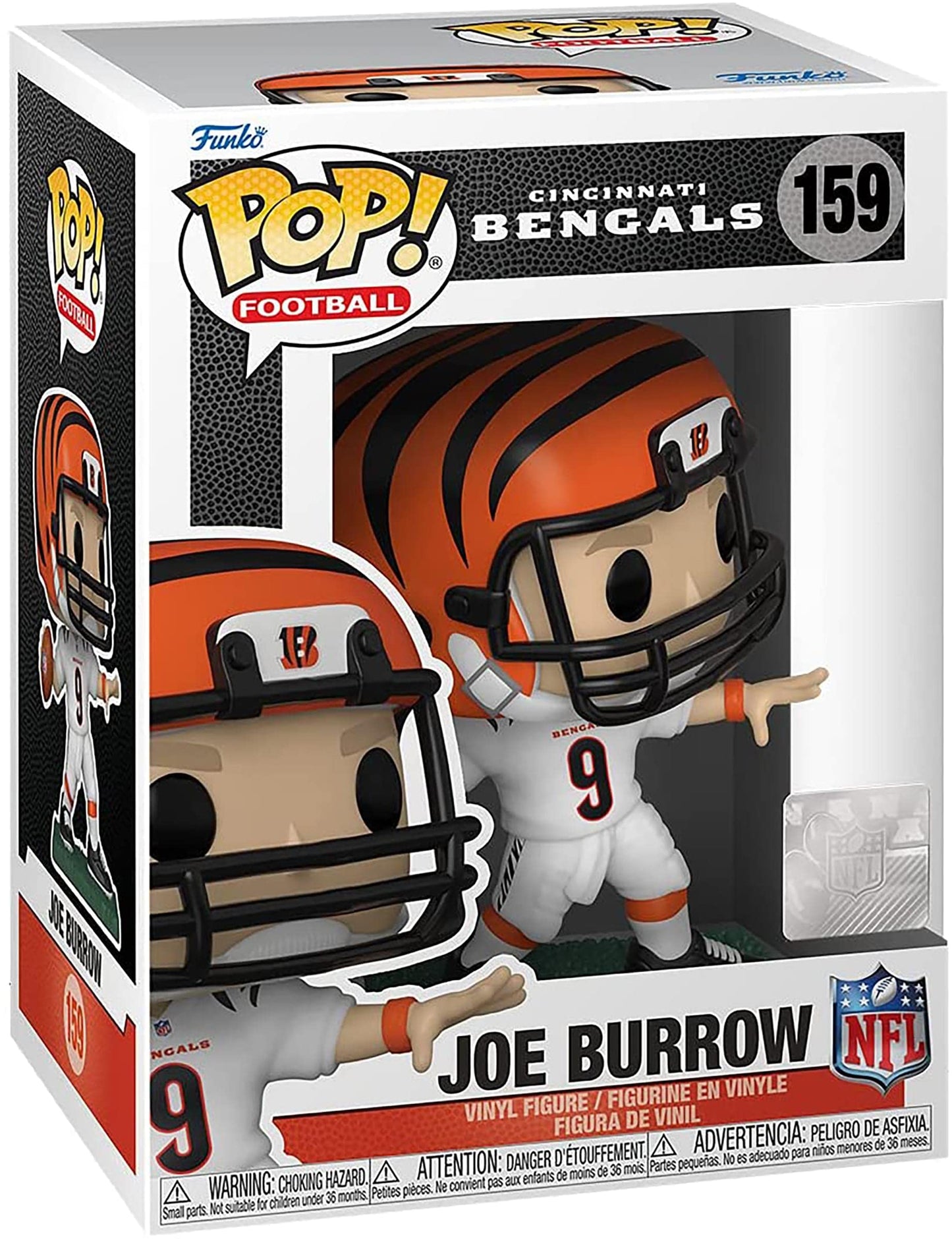 Pop NFL Bengals Joe Burrow Home Uniform Vinyl Figure