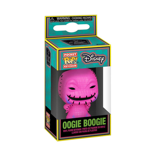 Funko Pop| Keychain: The Nightmare Before Christmas - Oogie (Blacklight), Multicolor, 63967