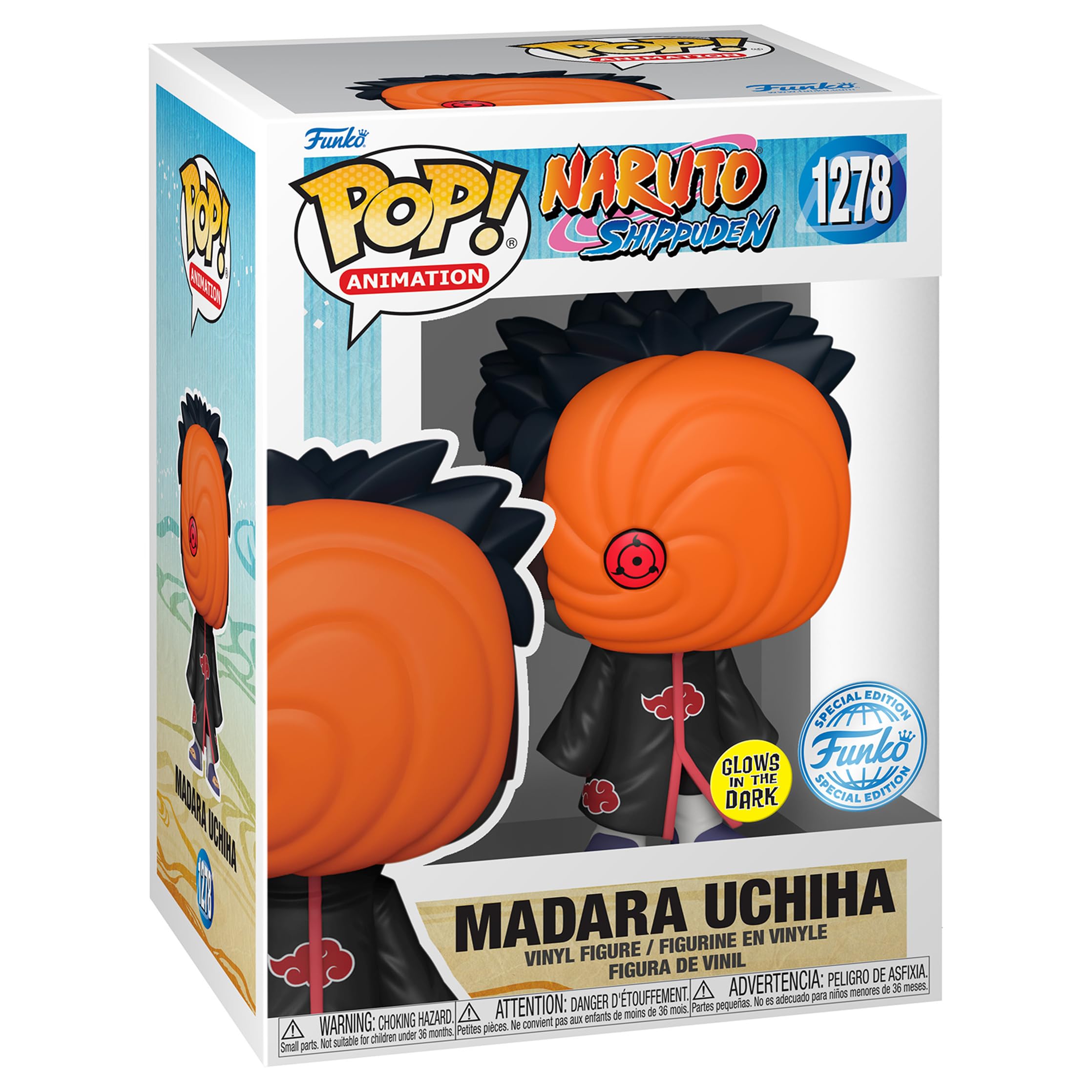 Funko Pop Animation: Naruto Shippuden Tobi & Madara Uchiha, Multicolor Collectible Vinyl (Special Edition Glow)