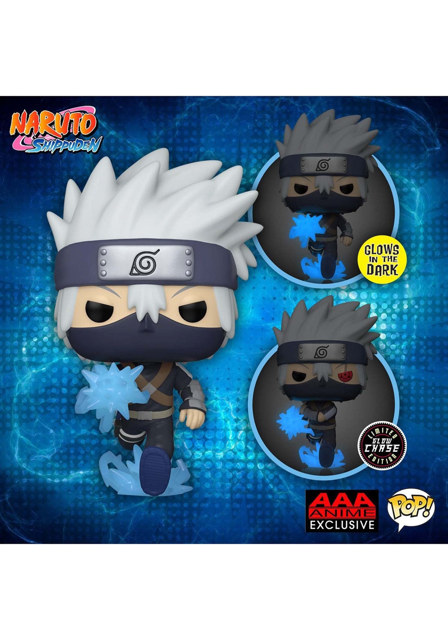 Funko Naruto Shippuden: Kakashi (Young) w/ Chidori GITD Pop Figure (AAA Anime Exclusive)