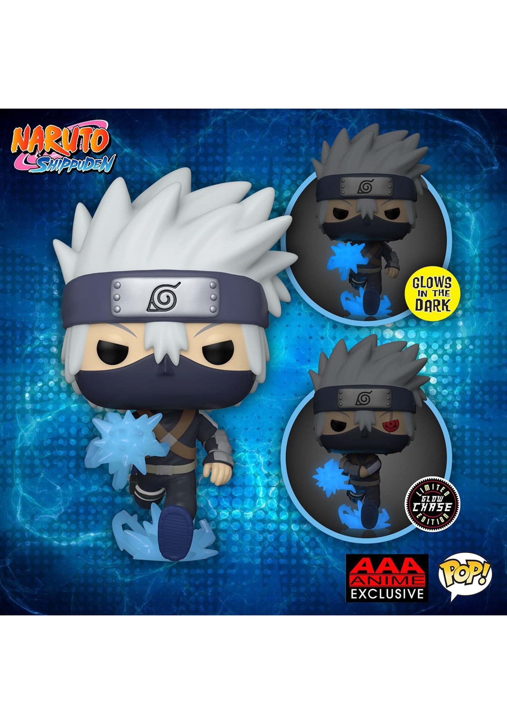 Funko Naruto Shippuden: Kakashi (Young) w/ Chidori GITD Pop Figure (AAA Anime Exclusive)
