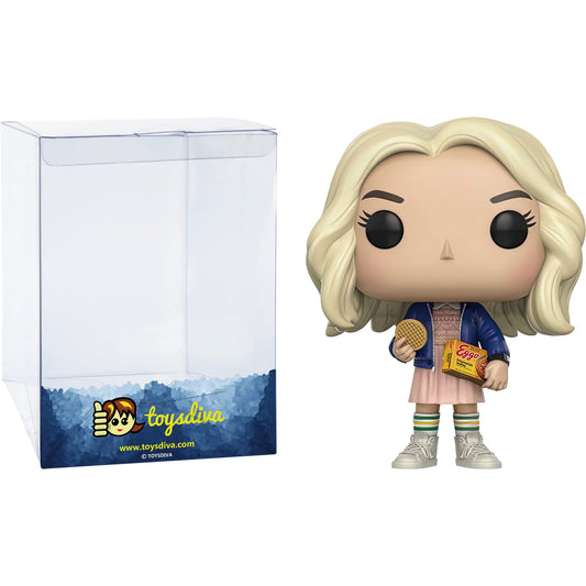 Eleven [with Eggos] (Chase): P o p ! TV Vinyl Figurine Bundle with 1 Compatible 'ToysDiva' Graphic Protector (421 - 13318 - B / A)