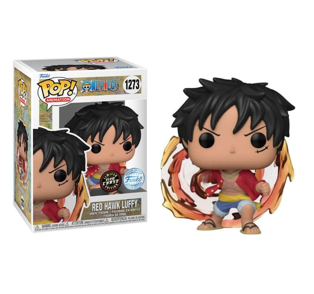Funko Pop Chase One Piece Luffy (Red Hawk) GITD Figure (AAA Anime Exclusive)