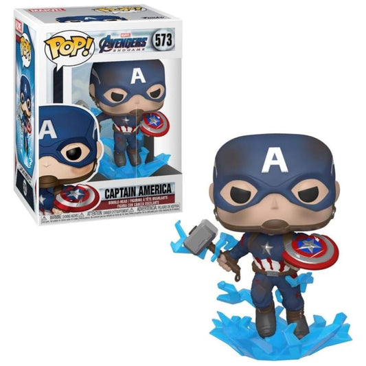 Funko Pop! Marvel Avengers Endgame #573 Captain America with Mjolnir & Broken Shield Vinyl Figure