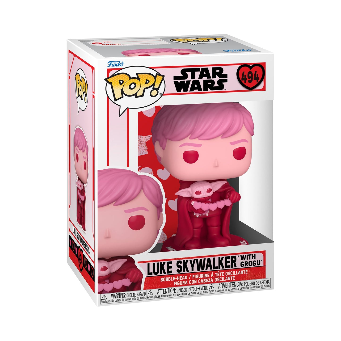 Funko Pop! Star Wars: Valentines - Luke Skywalker & Grogu, Multicolor, 60125